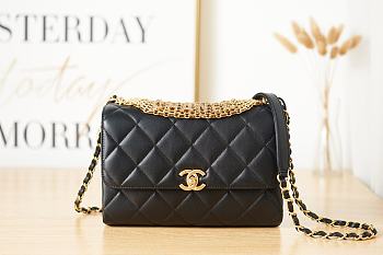 Chanel Flap Bag Black AS3241 Size 15 x 23 x 7 cm