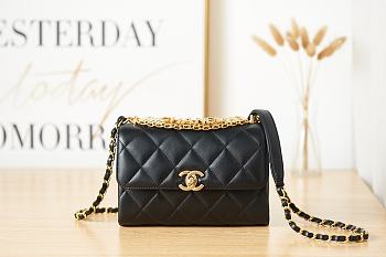 Chanel Flap Bag Black AS3240 Size 15 x 21 x 6 cm