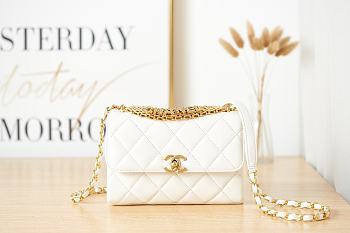 Chanel Flap Bag White AS3240 Size 15 x 21 x 6 cm