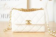 Chanel Flap Bag White AS3240 Size 15 x 21 x 6 cm - 6