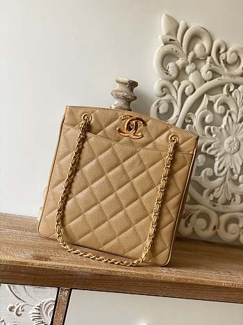 Chanel Shopping Bag Beige Size 28 x 9 x 30 cm