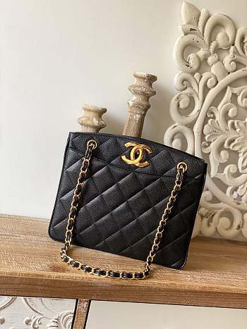 Chanel Shopping Bag Black Size 28 x 9 x 23 cm