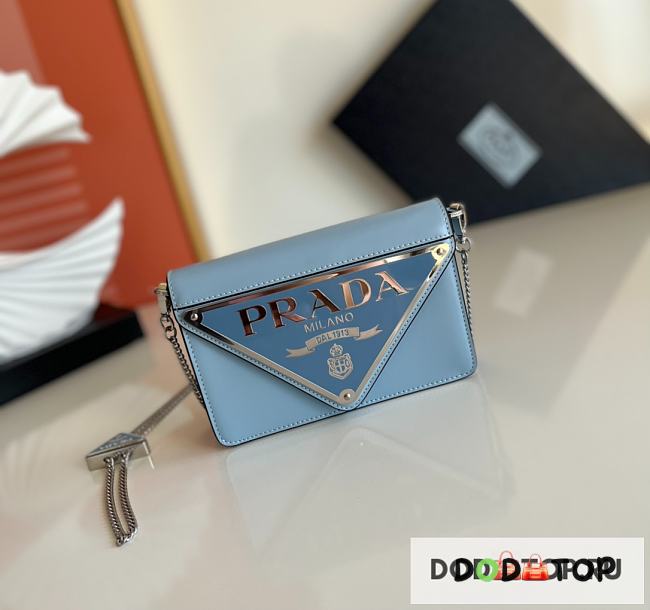 Prada Small Chain Blue Wallet Size 17 x 9.5 x 3.5 cm - 1