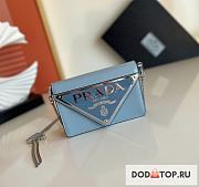 Prada Small Chain Blue Wallet Size 17 x 9.5 x 3.5 cm - 1