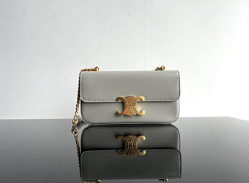 Celine Chain Shoulder Bag Cuir Triomphe Gray Size 20.5 x 10.5 x 4 cm