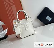 Small Saffiano Leather Handbag White Size 19 x 17 x 6 cm - 1