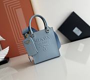 Small Saffiano Leather Handbag Blue Size 19 x 17 x 6 cm - 1