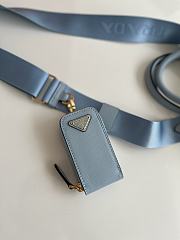 Small Saffiano Leather Handbag Blue Size 19 x 17 x 6 cm - 6