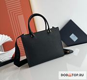 Prada Medium Saffiano Leather Handbag Black Size 28 x 22 x 9 cm - 3