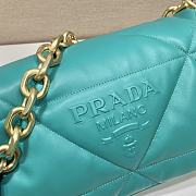 Prada Padded Nappa Leather Shoulder Bag Blue Size 31 x 19 x 8.5 cm - 4