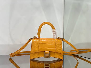 Balenciaga Hourglass Yellow Bag Small Size 19 x 8 x 21 cm