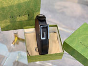 Gucci Reversible Belt With Square Silver Buckle 3.5 cm - 3