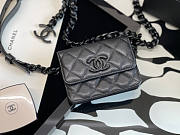 Chanel Cl Belt Flap Card Holder Black Size 10.3 x 11 x 3.2 cm - 1