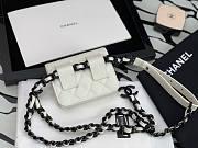 Chanel Cl Belt Flap Card Holder White Size 10.3 x 11 x 3.2 cm - 3