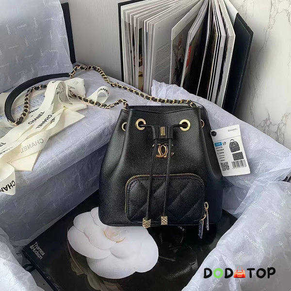 Chanel CL Drawstring Bag Black Size 21 x 19 x 8 cm - 1