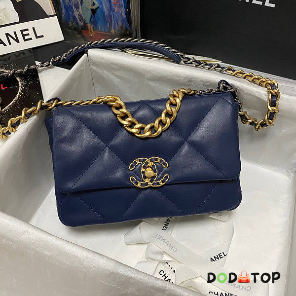 Chanel 19 Blue Flap Bag Size 16 x 26 x 9 cm - 1