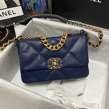 Chanel 19 Blue Flap Bag Size 16 x 26 x 9 cm