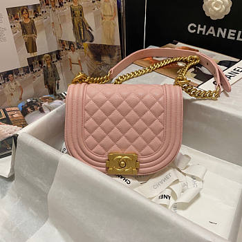 Chanel CL Small Boy Chanel Messenger Bag Pink Size 12.5 x 18 x 6 cm