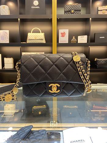 Chanel Flap Bag Black Size 21 x 14 x 6.5 cm