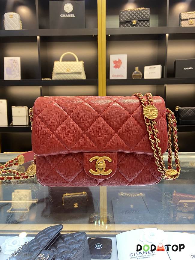 Chanel Flap Bag Red Size 21 x 14 x 6.5 cm - 1