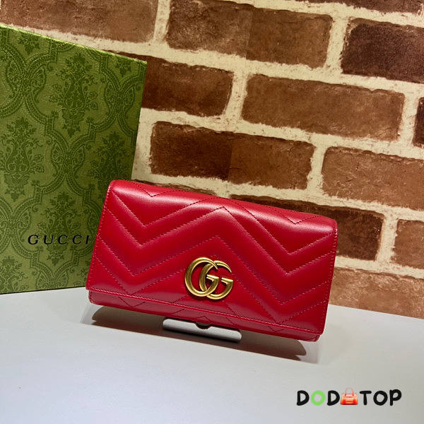 Gucci GG Marmont Wallet Red Size 19 x 10.5 x 3 cm - 1
