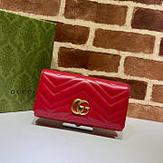 Gucci GG Marmont Wallet Red Size 19 x 10.5 x 3 cm - 1