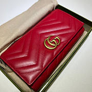 Gucci GG Marmont Wallet Red Size 19 x 10.5 x 3 cm - 2
