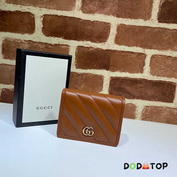 Gucci GG Marmont Card Case Wallet Brown Size 11 x 8 x 2.5 cm - 1