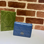 Gucci GG Marmont Card Case Wallet Blue Size 11 x 8 x 2.5 cm - 1