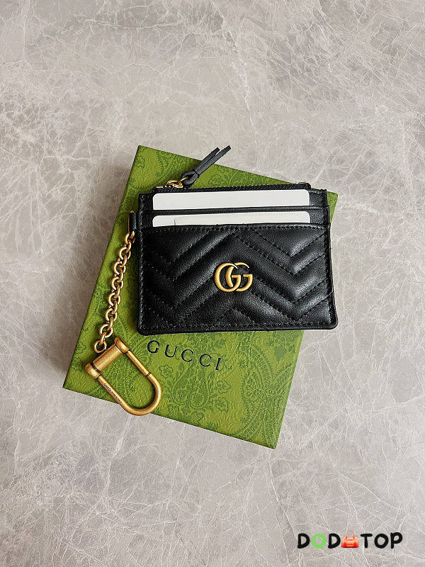 Gucci GG Marmont Keychain Wallet Black Size 10 x 7.5 cm - 1