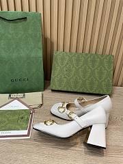 Gucci Women's Mid-Heel Slingback With Horsebit White - 3