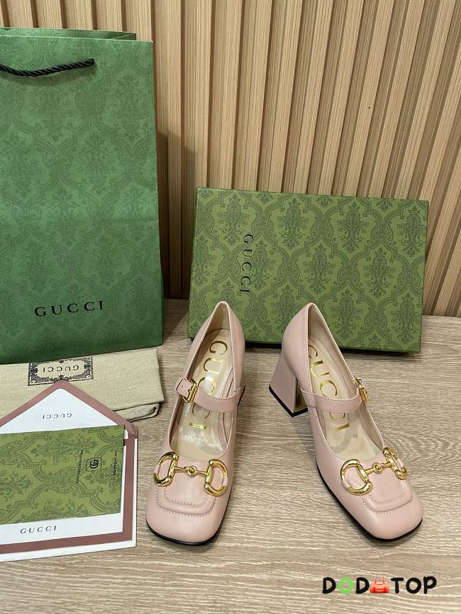 Gucci Women's Mid-Heel Slingback With Horsebit Light Pink - 1
