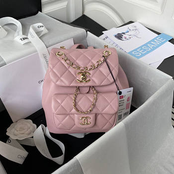 Chanel Backpack Pink Size 18 x 18 x 12 cm