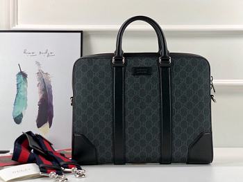 Gucci GG Supreme Black Briefcase 474135 Size 36 x 28 x 7 cm