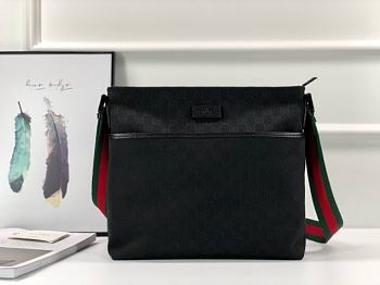Gucci Black Monogram Medium Messenger Bag 189751 Size 34 x 34 x 11 cm
