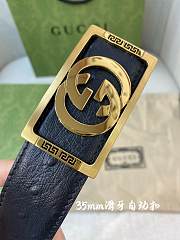 Gucci Ostrich Grain Cowhide Gold/Silver Belt 3.5 cm - 2