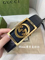 Gucci Ostrich Grain Cowhide Gold/Silver Belt 3.5 cm - 3
