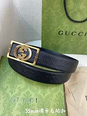Gucci Ostrich Grain Cowhide Gold/Silver Belt 3.5 cm - 5