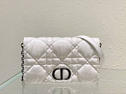 Dior Caro Macrocannage Pouch White Size 19.5 x 11 x 6.5 cm - 1