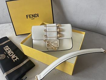 Fendi x Versace Baguette White Bag Mini Size 5 x 20 x 13 cm