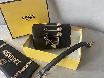 Fendi x Versace Baguette Black Bag Mini Size 5 x 20 x 13 cm