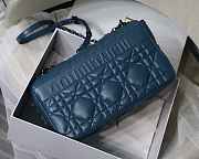 Dior Large Quilted Macrocannage Calfskin Blue Size 29 x 18 x 10 cm - 4