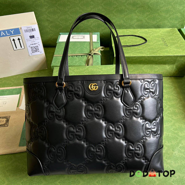 Gucci GG Matelassé Leather Medium Tote Black Size 38 x 28 x 14 cm - 1
