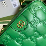Gucci GG Matelassé Leather Shoulder Bag Green Size 21.5 x 17 x 7.5 cm - 3