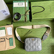 Gucci GG Matelassé Leather Shoulder Bag Gray Size 21.5 x 17 x 7.5 cm - 2