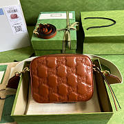 Gucci GG Matelassé Leather Shoulder Bag Brown Size 21.5 x 17 x 7.5 cm - 2