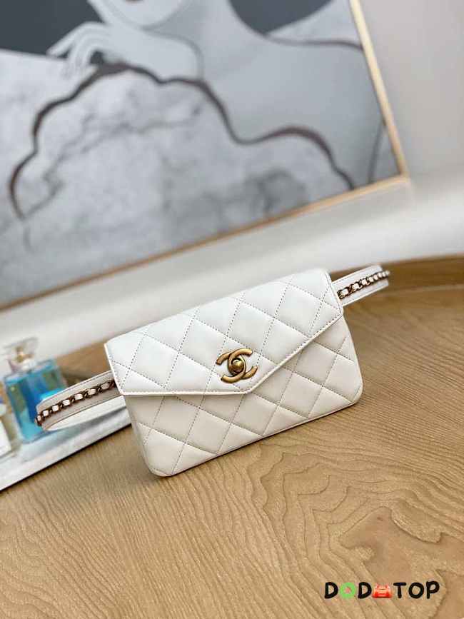 Chanel A99009 Waist bag Lambskin White Gold Size 18 x 3.5 x 12 cm - 1
