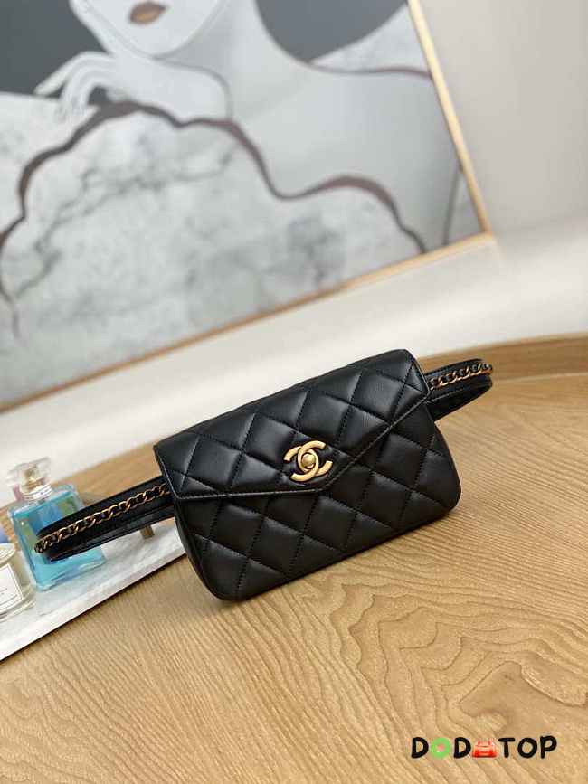 Chanel A99009 Waist bag Lambskin gold Black Size 18 x 3.5 x 12 cm - 1
