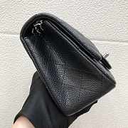 Chanel A35200 Mini Flap Bag 17cm Grained Calfskin Black Silver - 3
