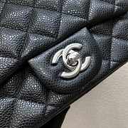 Chanel A35200 Mini Flap Bag 17cm Grained Calfskin Black Silver - 4